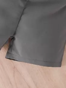 Baby Boy Solid Tee & Flap Pocket Jacket & Shorts - Multicolor - View 8