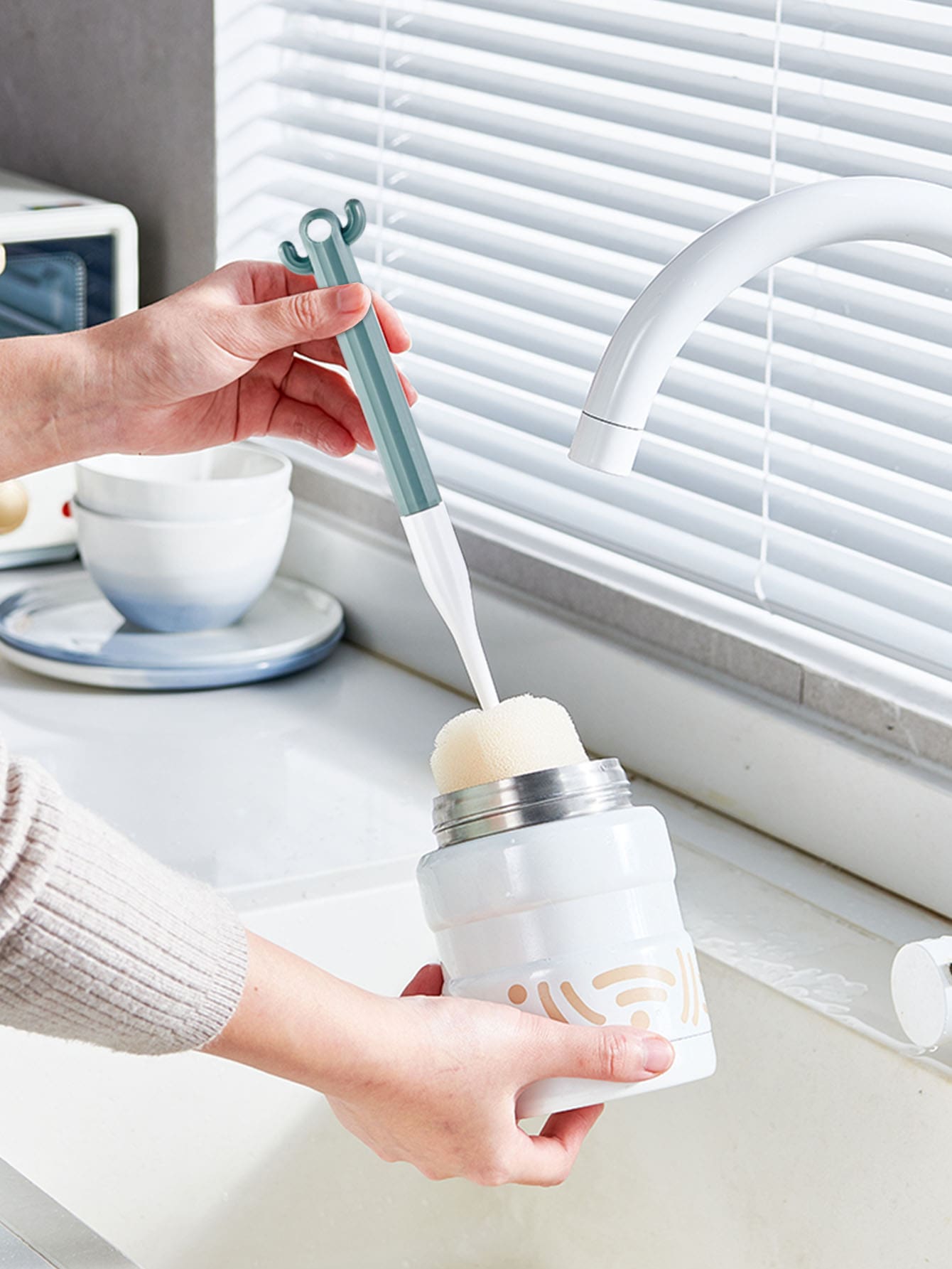 1pc Cactus Design Cup Cleaning Brush - Multicolor - View 1