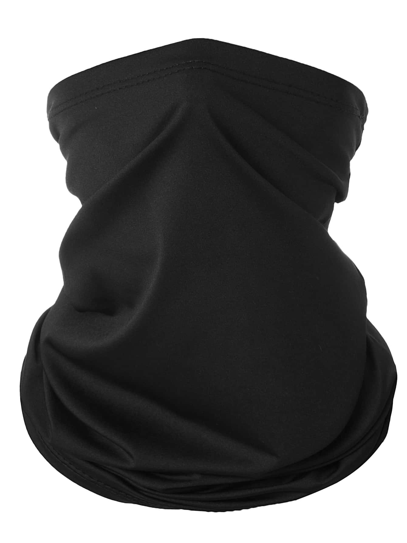 防晒抗紫外线 1 件装纯色运动颈套滑雪面罩，适合骑自行车、骑摩托车和滑雪 - 黑色 - 查看 1