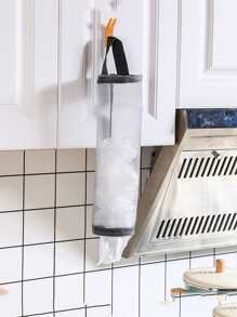 1pc Plastic Bag Holder,Mesh Hanging Storage Dispenser,Foldable Breathable Washable Hanging Mesh Garbage Bag Organizer For Kitchen - Grey - View 3