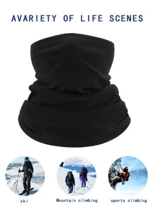 Sun Protective Anti UV 1pc Kids Solid Sports Neck Gaiter - Black - View 3