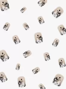 prettysecrets Upgrade Your Look with 24pcs Short Square Glitter Fake Nail & 1pc Nail File & 1sheet Tape - Multicolor - View 5