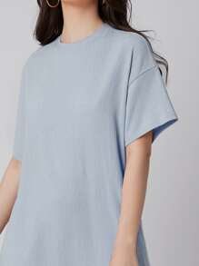 Mulvari Đầm màu trơn Giải trí - Màu xanh nhạt - Xem 3