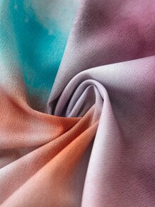 SHEIN Holidaya 大碼紮染燈籠袖上衣和短褲