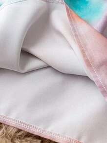 SHEIN Holidaya 大碼紮染燈籠袖上衣和短褲