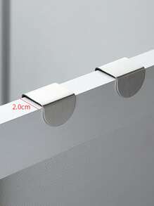 2pcs Cabinet Door Rear Hook,Stainless Steel Reversible Over Door Cabinet Drawer Hook,Office Kitchen Towel Coat Hooks Rack - Silver - View 5