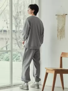 DAZY Hombres Pantalones deportivos con sudadera de manga raglán - Gris Oscuro - Ver 6