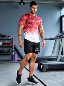 Manfinity Running Men Letter Graphic Drawstring Waist 2 In 1 Sports Shorts Gym Shorts Jogger Shorts - Black - View 4