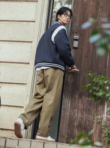 DAZY Men Slant Pocket Wide Leg Trousers - Khaki - View 6