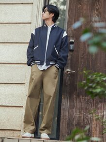 DAZY Men Slant Pocket Wide Leg Trousers - Khaki - View 7