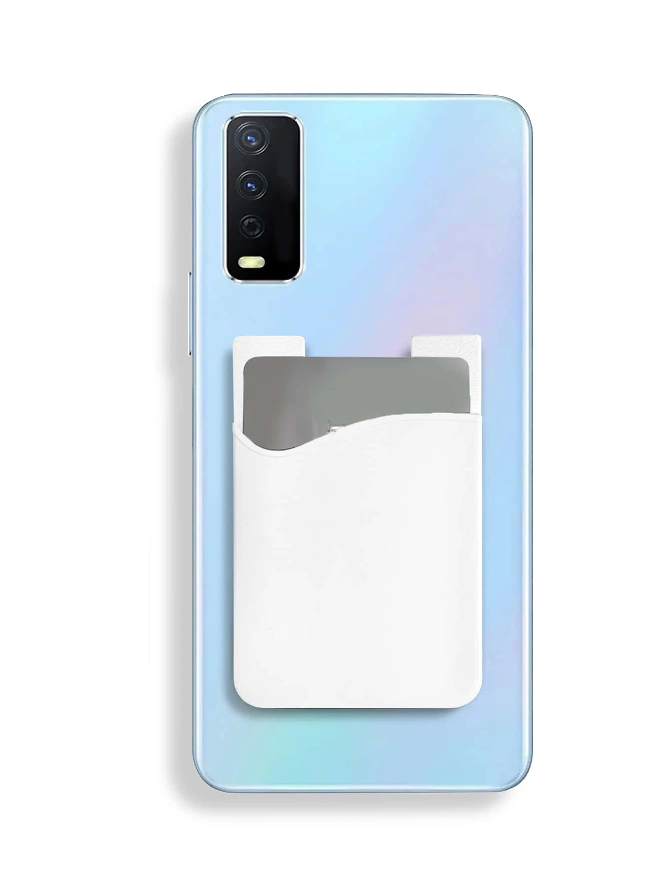 1pc Silicon Card Holder For Phone, Can Insert Bank Cards, Bus Cards, Id Cards And Stick To The Back Of A Tablet Or Phone - White - View 1