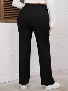 SHEIN EZwear Pantalones acampanados unicolor