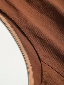 DAZY Men Flap Pocket Vest Coat - Rust Brown - View 5