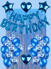 30pcs Star & Letter Design Balloon Set - Silver - View 1