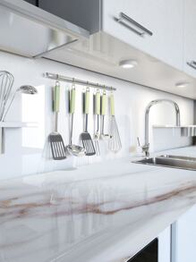 1卷大理石图案防水厨房贴纸、贴纸、墙贴、乙烯基贴花用于家居装饰、春季装饰品让您的家焕然一新、节日装饰贴纸礼物生日毕业 - 彩色 - 查看 8