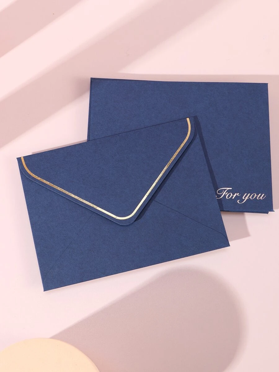 10pcs Hot Stamping Blessing Simple Creative Mini Envelope Blue - Multicolor - View 1