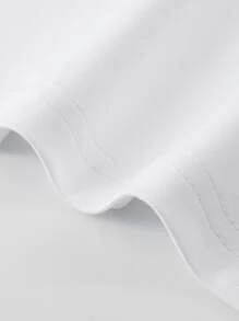 Manfinity Homme Men Letter Graphic Casual Short Sleeve Tee, Boyfriend Gift, For Work, Men White Tshirt, Fashion Designer Tshirts For Men, Men Slogan Graphic Tee, Printed Tshirt Men - White - View 4