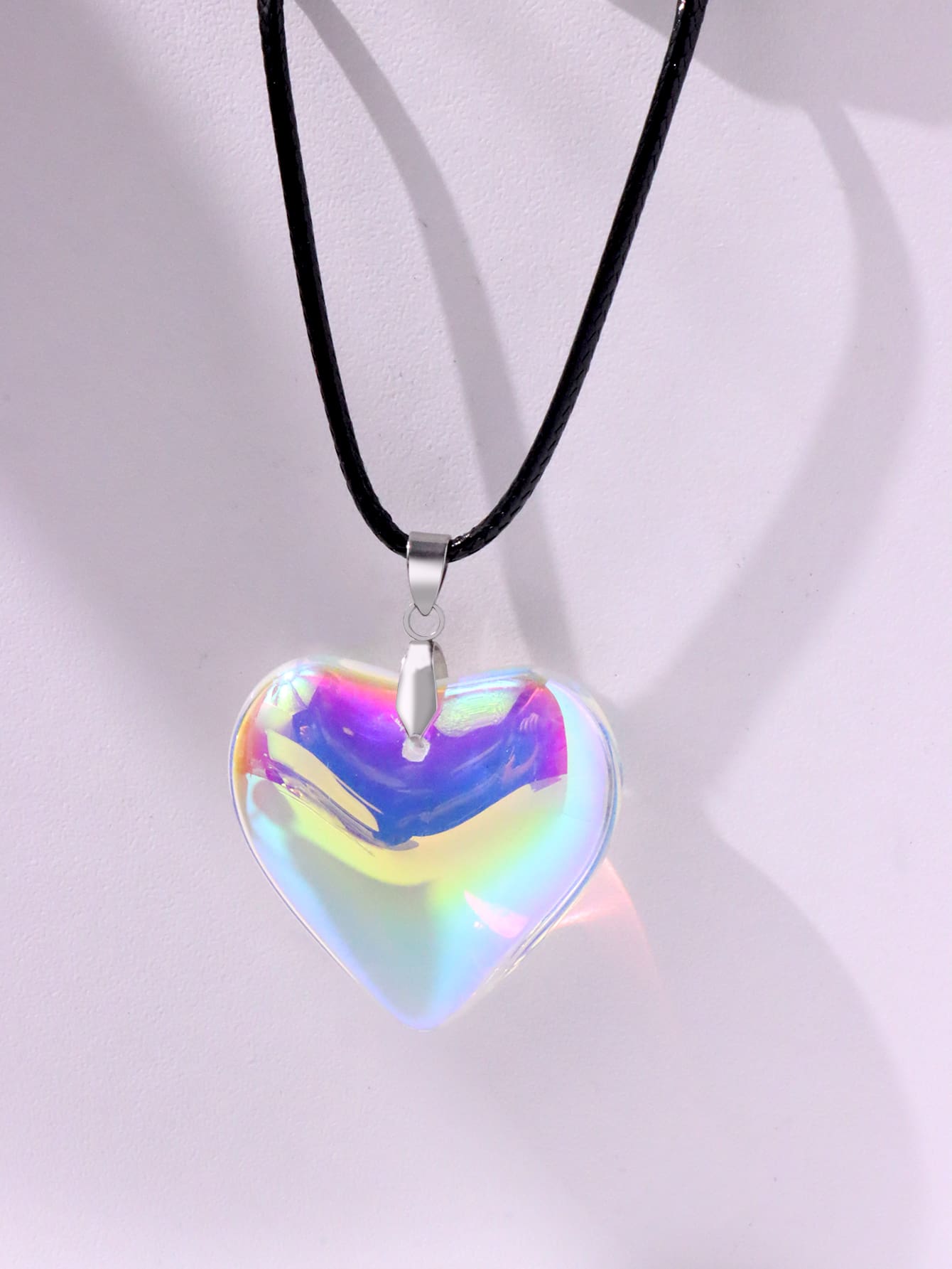 Heart Charm Necklace - Multicolor - View 1