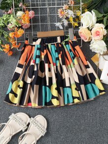 女孩字母圖案百褶半身裙