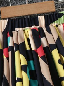 女孩字母圖案百褶半身裙