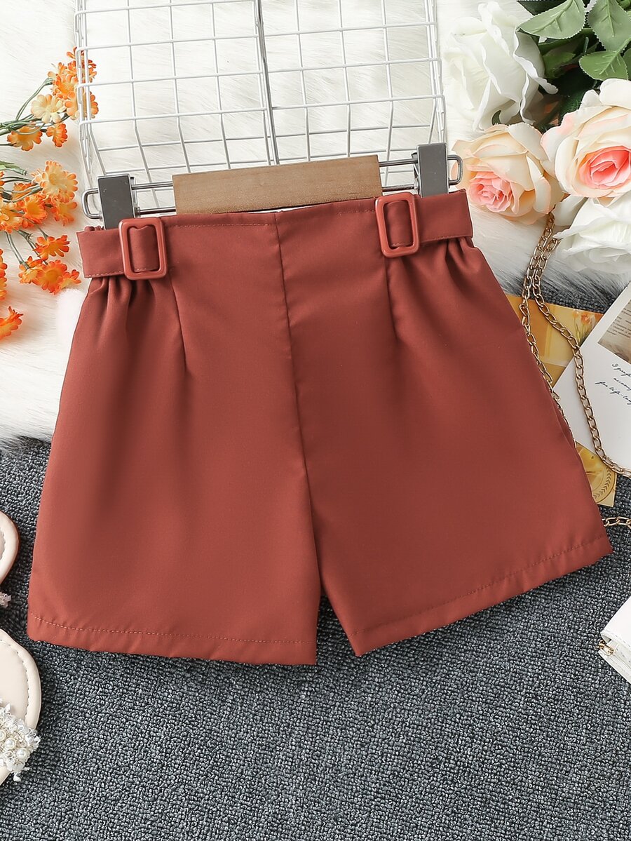 女孩搭扣細節短褲