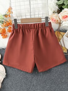 女孩搭扣細節短褲