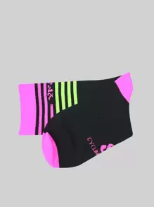 Sports Outdoor 1pair Striped Pattern Sports Crew Socks - Multicolor - View 4