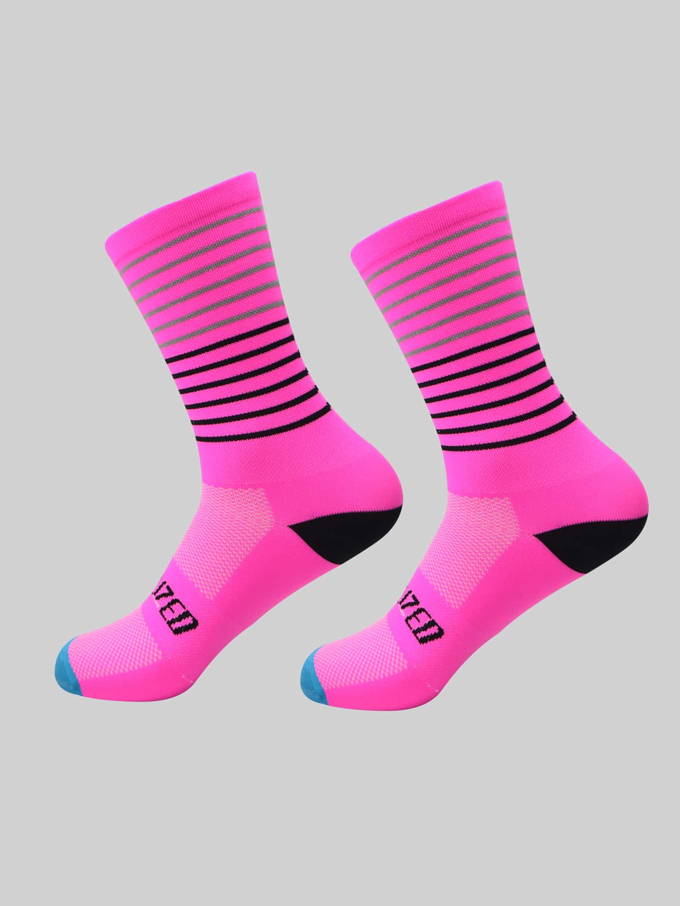 Sports Outdoor 1pair Striped & Letter Graphic Sports Crew Socks - Multicolor - View 1