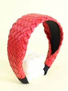 Weave Detail Headband - Red - View 1