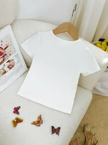 Toddler Girls Butterfly & Figure Graphic Tee - White - View 2