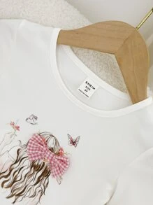 Toddler Girls Butterfly & Figure Graphic Tee - White - View 3