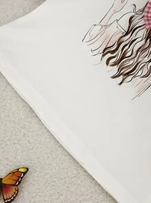 Toddler Girls Butterfly & Figure Graphic Tee - White - View 4