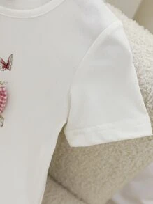 Toddler Girls Butterfly & Figure Graphic Tee - White - View 5