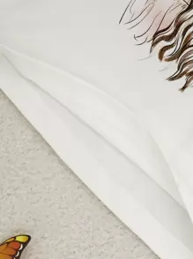 Toddler Girls Butterfly & Figure Graphic Tee - White - View 6