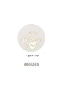 100pcs Valentine's Day Slogan Graphic Gift Wrapping Tag - Multicolor - View 3