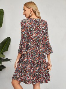 EMERY ROSE Đầm viền lá sen Viên lá sen Họa tiết hoa Boho - Nhiều màu - Xem 2