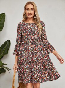 EMERY ROSE Đầm viền lá sen Viên lá sen Họa tiết hoa Boho - Nhiều màu - Xem 6