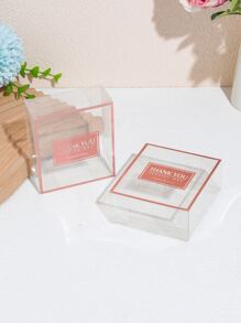 2pcs Slogan Graphic Clear Gift Box - Clear - View 1