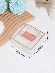 2pcs Slogan Graphic Clear Gift Box - Clear - View 2