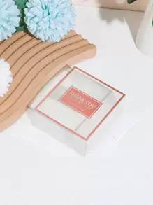 2pcs Slogan Graphic Clear Gift Box - Clear - View 4