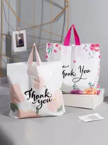10pcs Floral & Slogan Graphic Random Gift Bag,