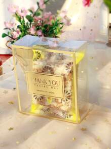 2pcs Slogan Graphic Clear Gift Box - Clear - View 1