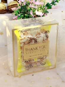 2pcs Slogan Graphic Clear Gift Box - Clear - View 2