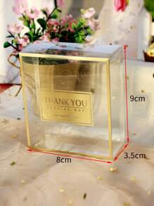 2pcs Slogan Graphic Clear Gift Box - Clear - View 4