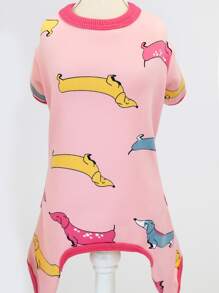 1pc Cartoon Dog Pattern Pet Pajama - Pink - View 2