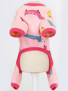 1pc Cartoon Dog Pattern Pet Pajama - Pink - View 3