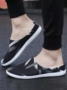 Hombres Zapatillas deportivas mules con patrón de dibujo - Negro - Ver 6