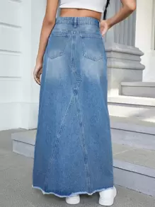 Jeanoix 毛邊牛仔半身裙