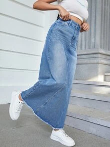 Jeanoix 毛邊牛仔半身裙