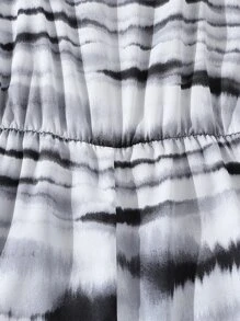 青少年女孩紮染吊帶連體短褲